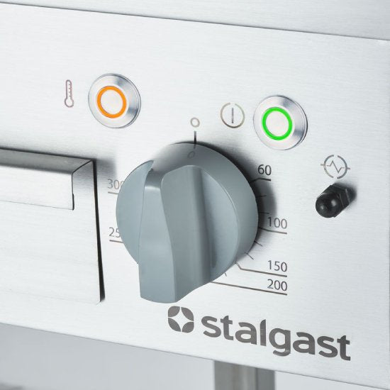 Elektro-Griddleplatte als Standgerät - gerillt, Unterbau offen, 400 x 700 x 850 mm (BxTxH)