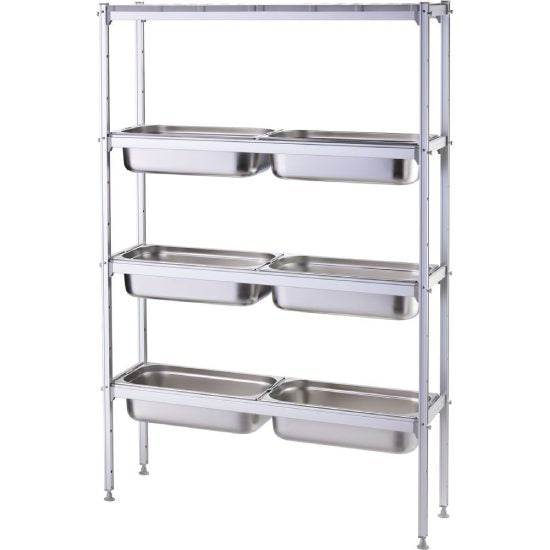 Lagerregal mit GN1/1 - Aufnahme 1120x360x180 mm (BxTxH)