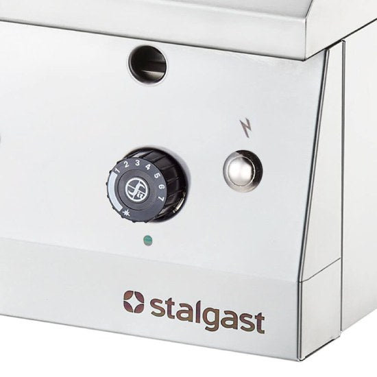Gas-Griddleplatte, verchromt als Tischgerät, Serie 700 ND - gerillt 400x700x250 mm (BxTxH)
