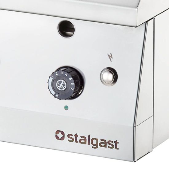 Gas-Griddleplatte, verchromt als Tischgerät, Serie 700 ND - ½ glatt / ½ gerillt 800x700x250 mm (BxTxH)