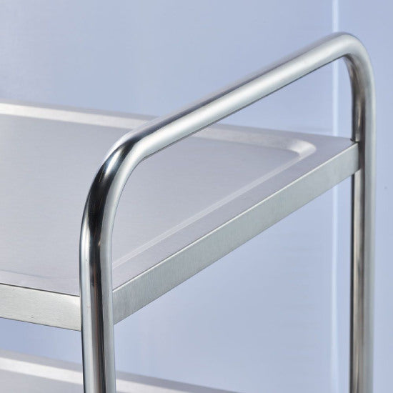 Servierwagen aus Edelstahl, mit drei Borden, 860 x 540 x 920 mm (BxTxH) - LT0711003