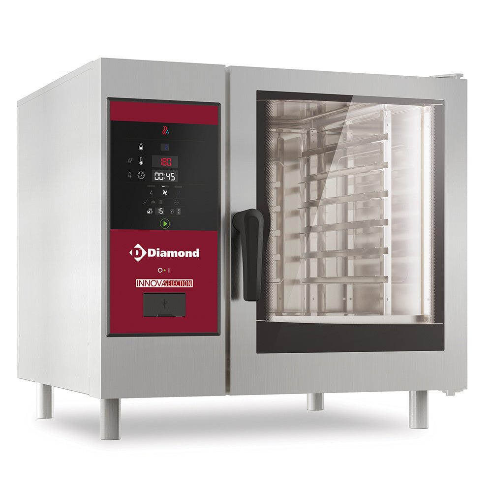 Elektro Kombidämpfer mit direkter Dampfzufuhr und Konfektion, 6x GN 1/1 + Reinigung - SDE/XC-06