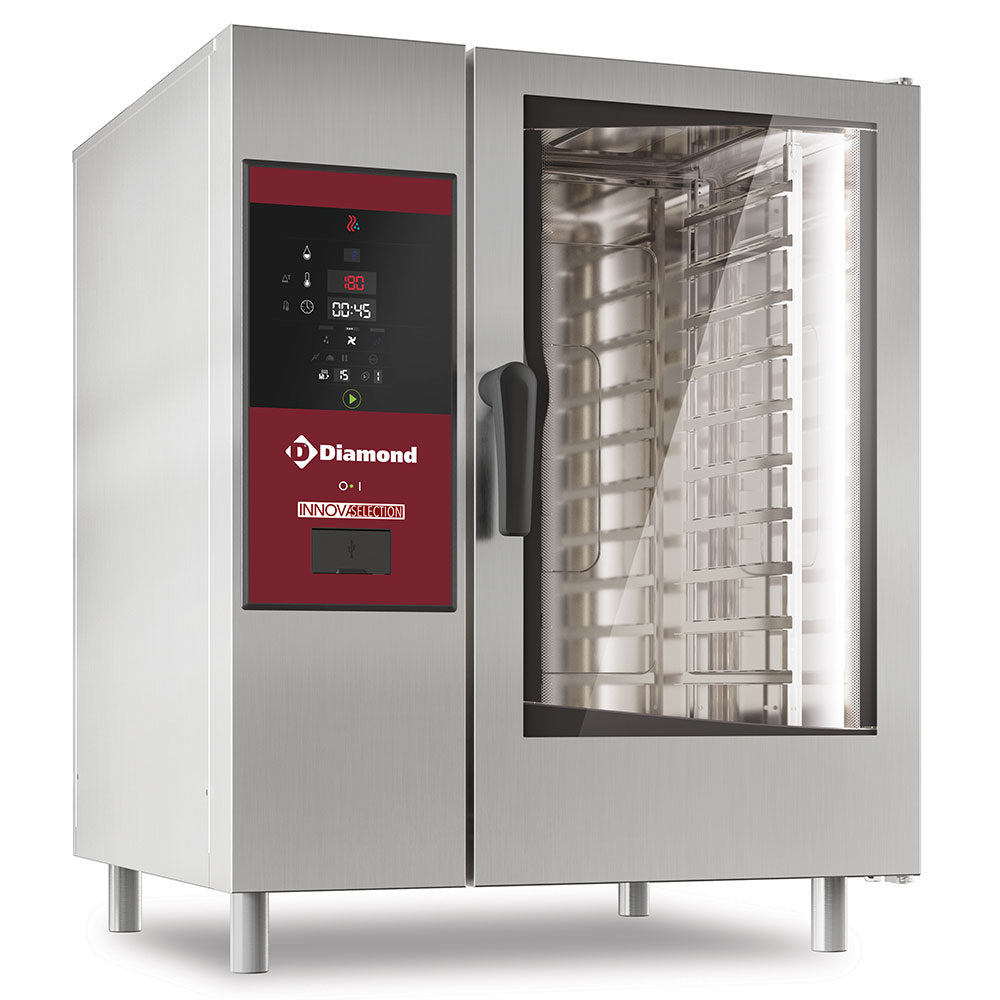 Gasofen mit direkter Dampfzufuhr und Konfektion 10x GN 1/1+ Reinigung - SDG/XC-10