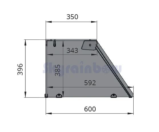Salattheke,  SNACK-Line, Kalte Theke, 6x GN1/1, Granit rosa-grau, 223x82x85.5 Glasaufbau Klarglas ohne Zwischenablage, H=396mm