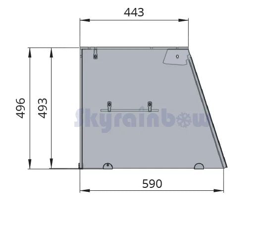 Salattheke,  SNACK-Line, Kalte Theke, 6x GN1/1, Granit rosa-grau, 223x82x85.5 Glasaufbau Klarglas mit Zwischenablage, H=496mm