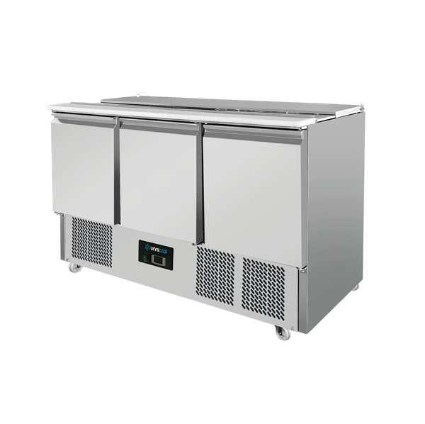 Saladette â€“ Kompakt-Linie, 3 TÃ¼ren GN-kompatibel