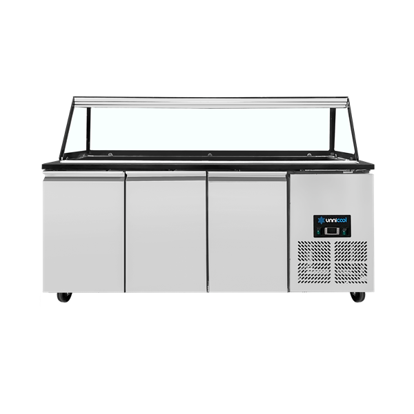 Saladette-Arbeitsbank â€“ 5x GN 1/1 KapazitÃ¤t - 188x82x85,5cm