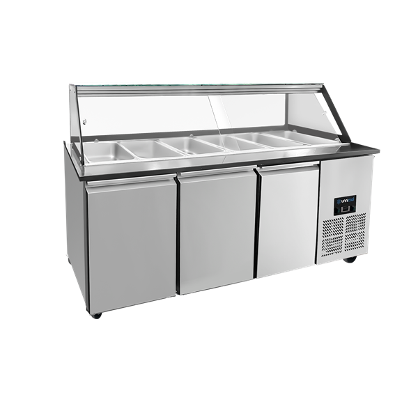 Saladette-Arbeitsbank â€“ 5x GN 1/1 KapazitÃ¤t - 188x82x85,5cm