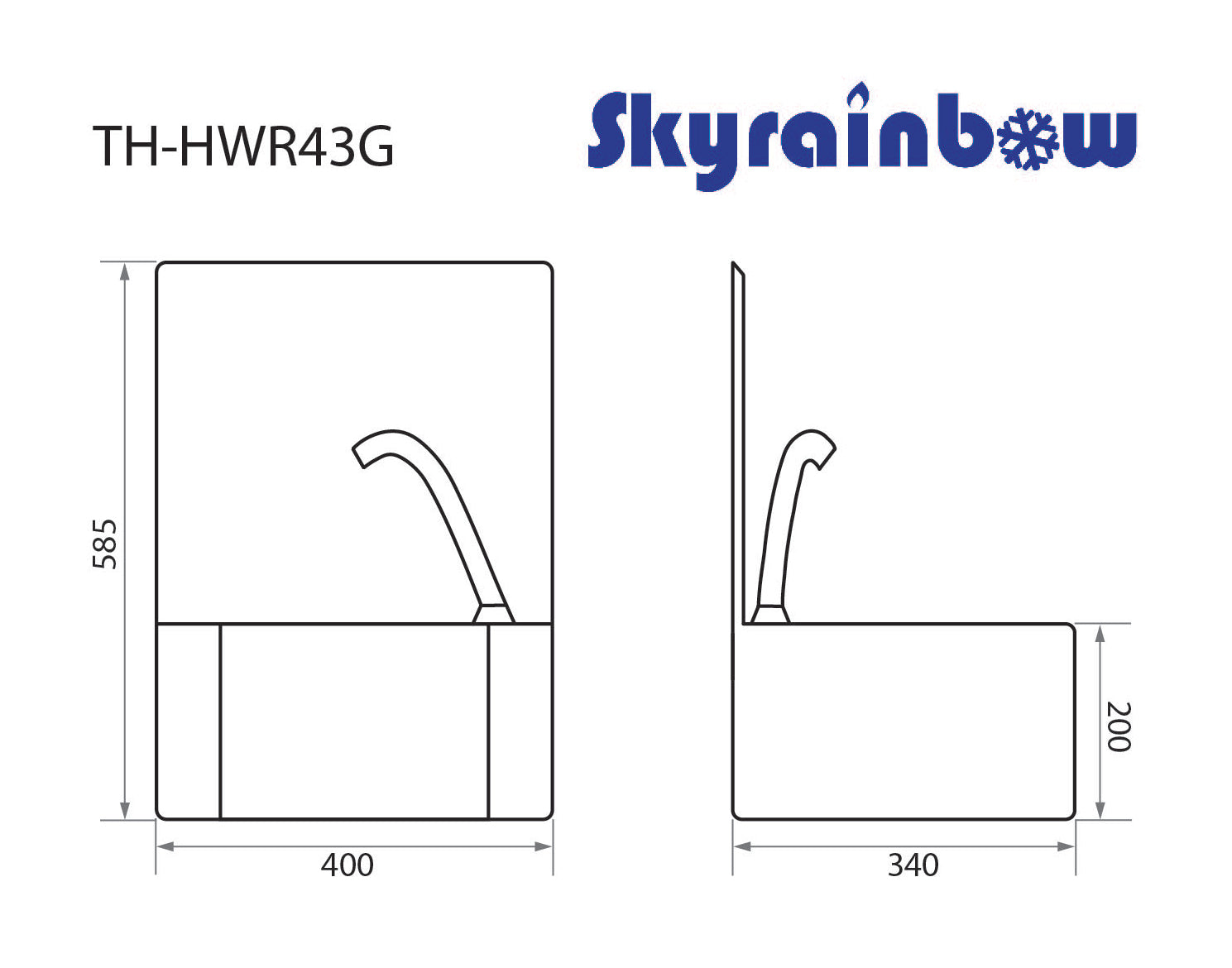 Handwaschbecken mit Kniebedienung Skyrainbow