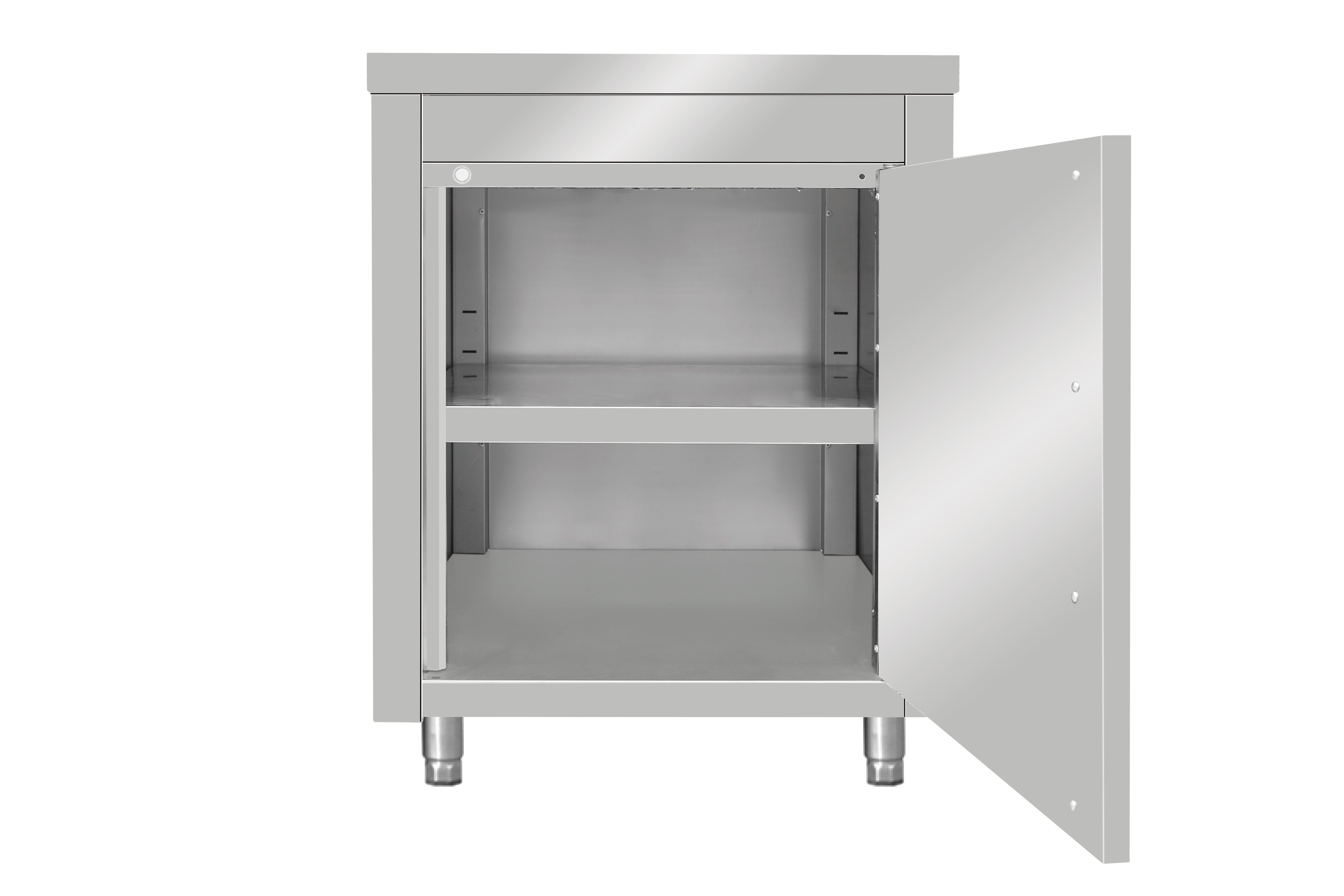 Arbeitsschrank aus Edelstahl, 60 x 70
