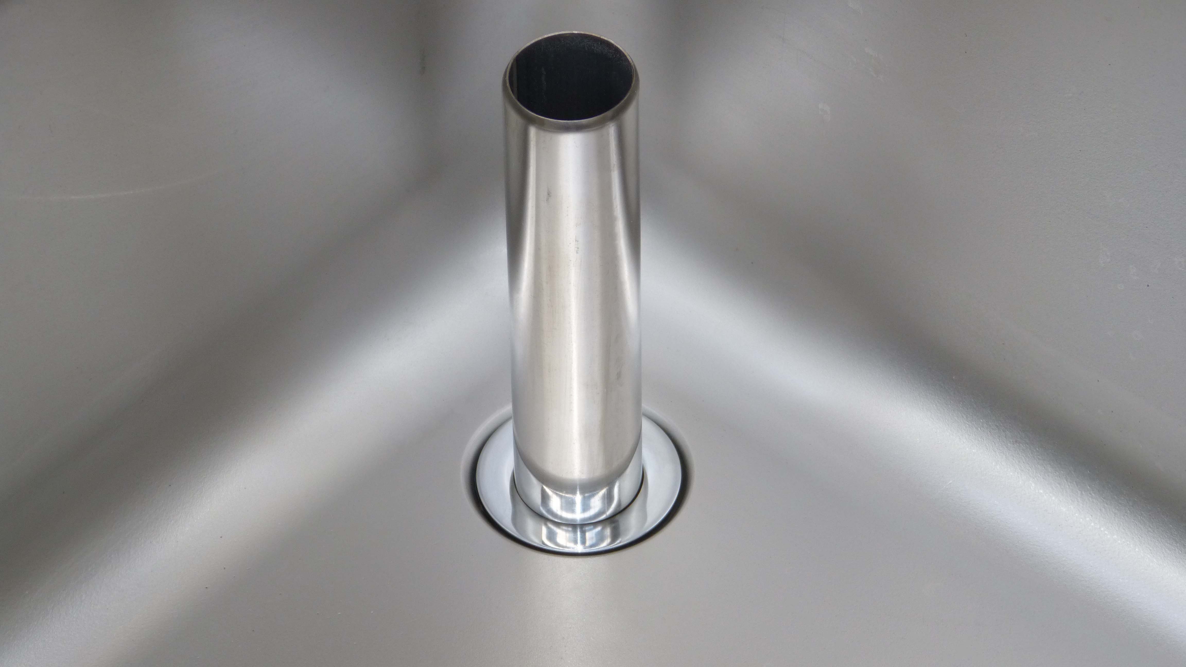 Spültisch aus Edelstahl, zwei Becken links, 180 x 70