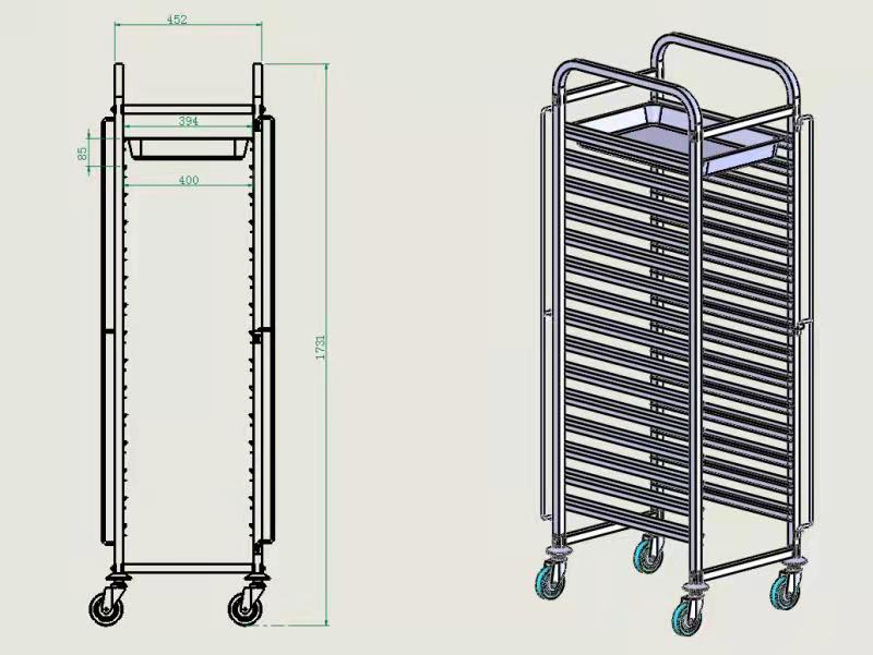 Tablettwagen, 30x GN1/1