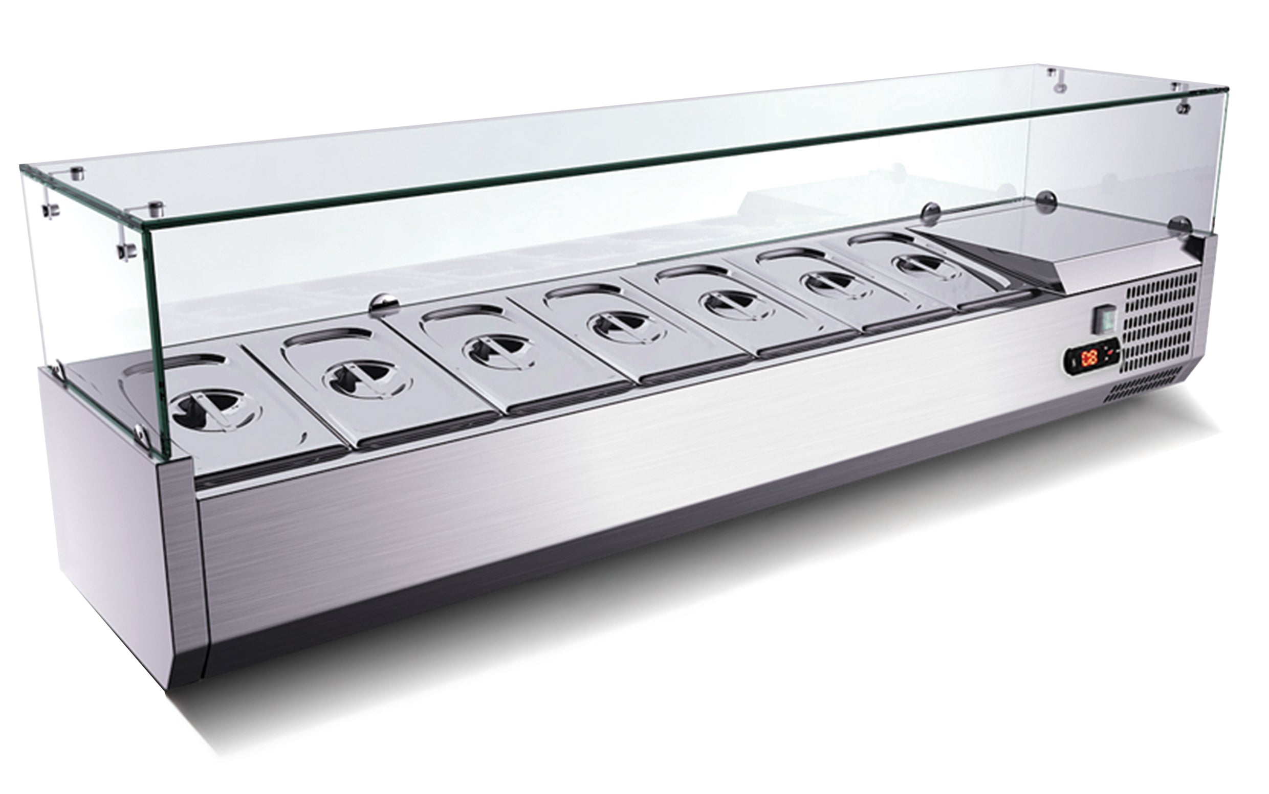 Kühlaufsatzvitrine GN 1/3, 160 x 40, Glasaufsatz