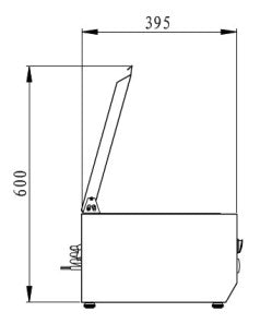 Kühlaufsatzvitrine GN 1/3, 180 x 40, Edelstahldeckel