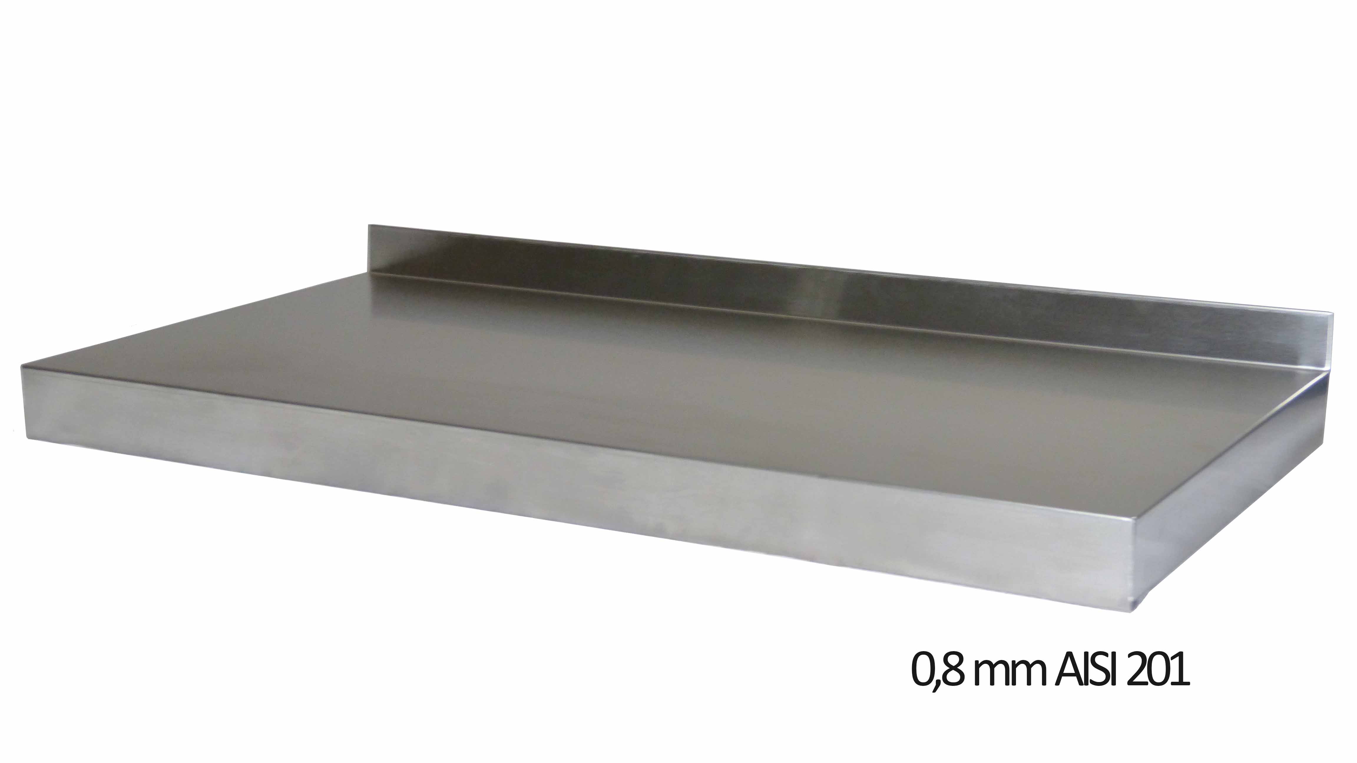 Wandbord Edelstahl verstärkt, 2 Böden, 200x40