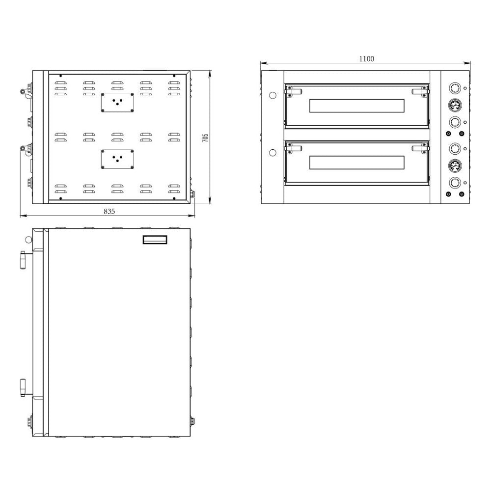 TOPLINE Elektro Pizzaofen 4+4 x 34 cm