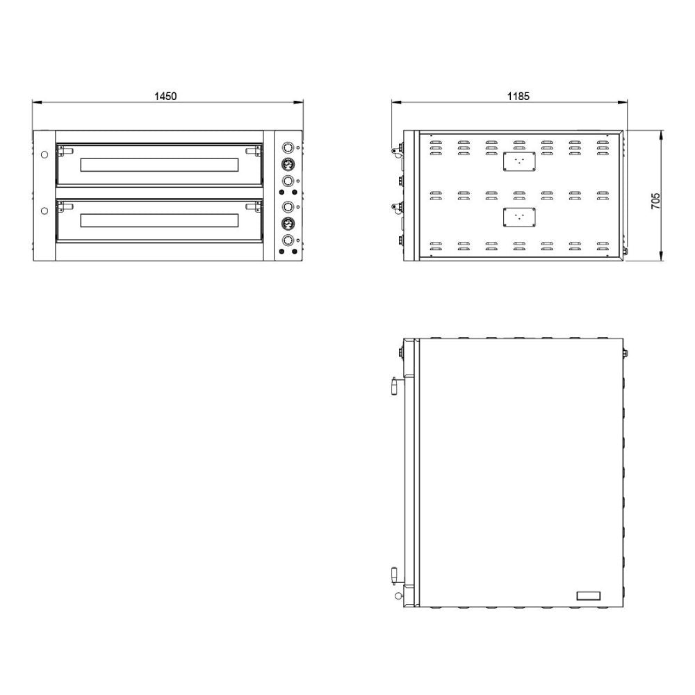 TOPLINE Elektro Pizzaofen 9+9 x 34 cm