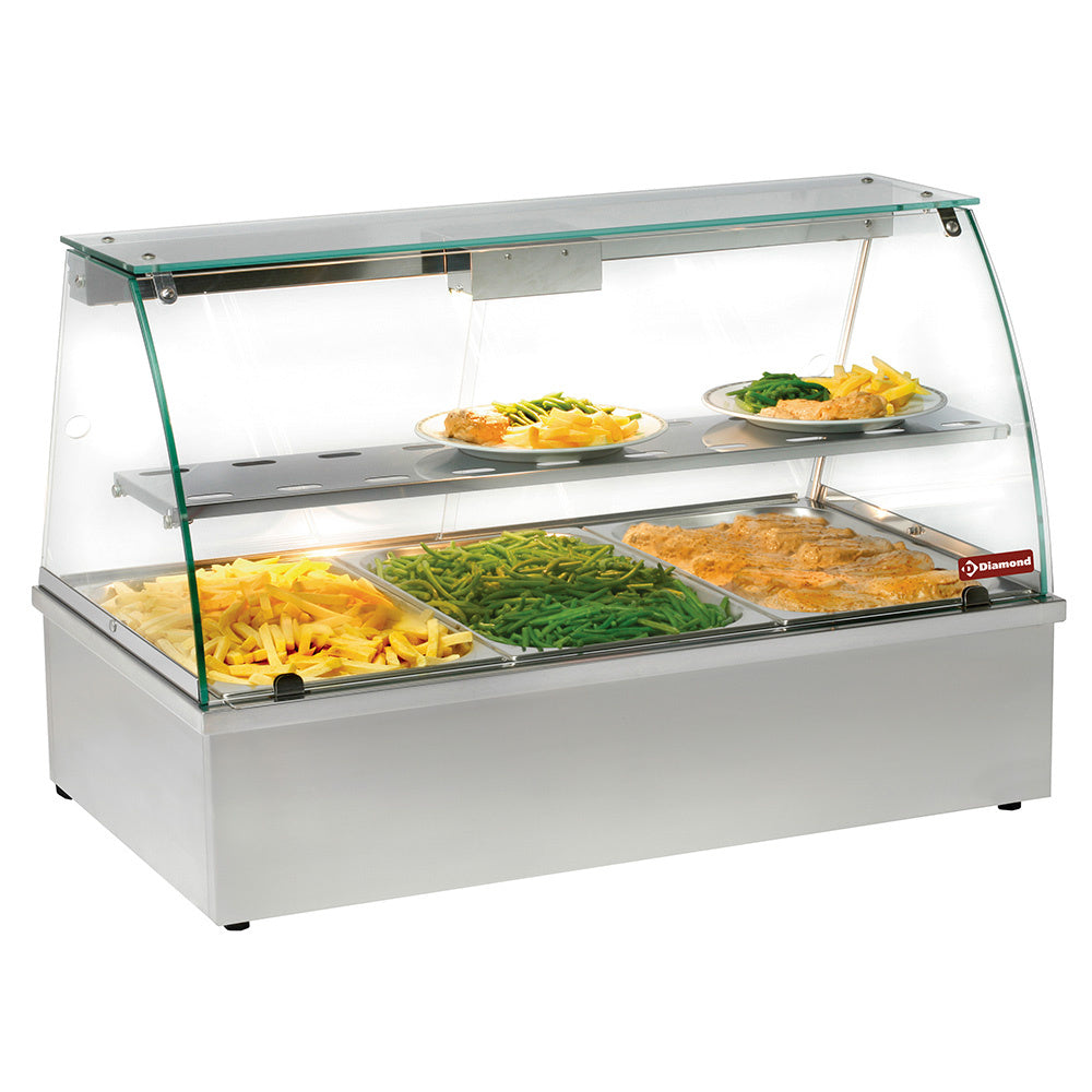 Wärmevitrine, Bain-Marie, 3 GN 1/1 Panorama - VBE-311